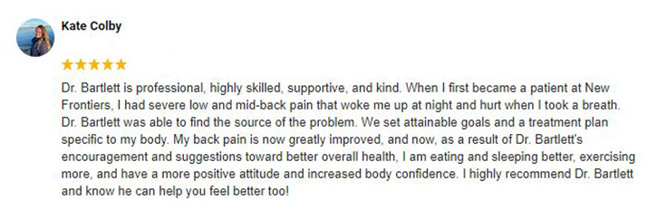 Chiropractic North Yarmouth ME Katie Colby Testimonial